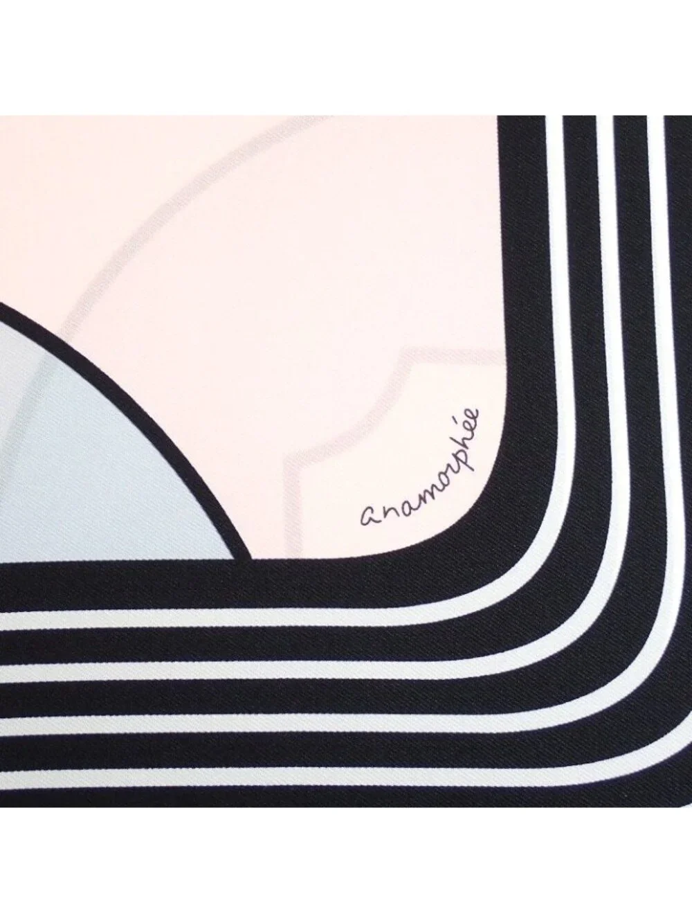 Hermes Carre 90 Anamorphee Scarf Silk Black White Pink Multicolor Sport